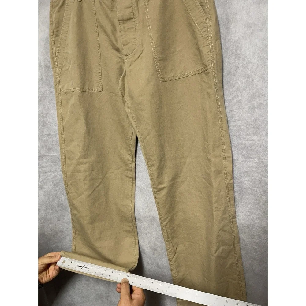 Banana Republic Pants Men 36X32 Beig Linen Cotton Button Fly Baggy Hybrid Casual